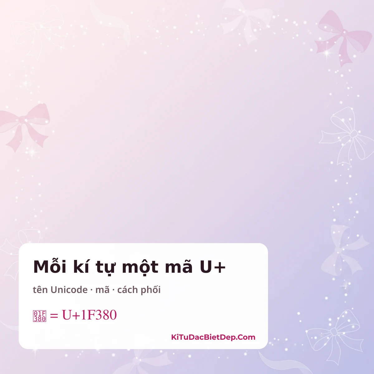 Tiệm kí tự Unicode: mỗi kí tự đẹp có tên và mã U+ riêng